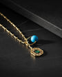 925 Sterling Silver Green Baguette Stone Lucky Necklace
