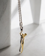 925 sterling silver wrapped couple love necklace