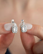 925 sterling silver baguette core earrings