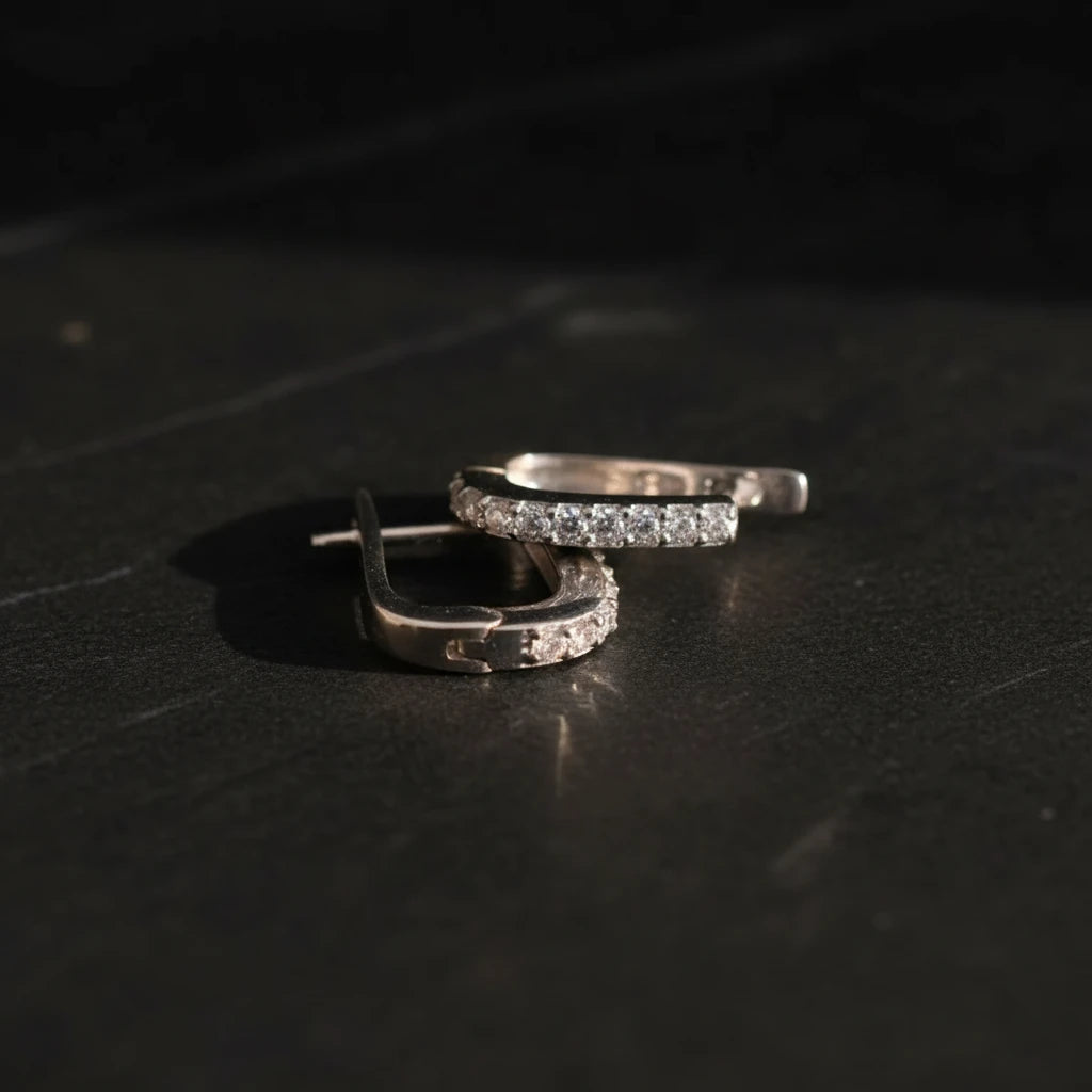 925 Sterling Silver Zircon Stone Earrings