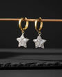 925 Sterling Silver Baguette Stone Star Earrings