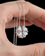 925 sterling silver white stone magnet 4 -heart necklace
