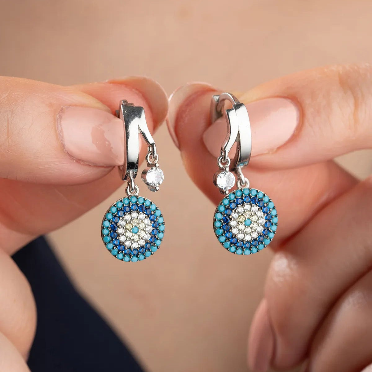 925 Sterling Silver Double Stone Earrings
