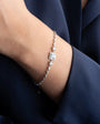925 Sterling Silver Square Stone Waterway Bracelet