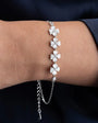 925 Sterling Silver Pearlescent 4 Clover Bracelet