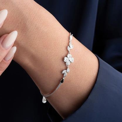 925 Ayar Gümüş Yaprak Yonca Bileklik