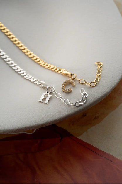 925 Ayar Gümüş Kişiye Özel Harfli Çift Bileklik