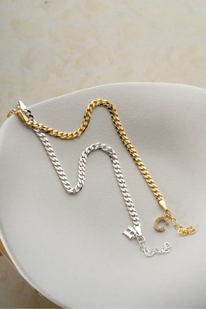 925 Ayar Gümüş Kişiye Özel Harfli Çift Bileklik