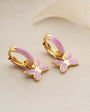 925 Silver Pink Butterfly Kids Earrings