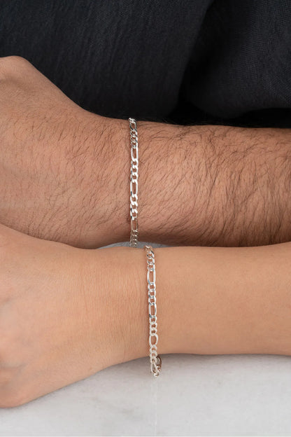 925 Ayar Gümüş Kişiye Özel Harfli Çift Bileklik