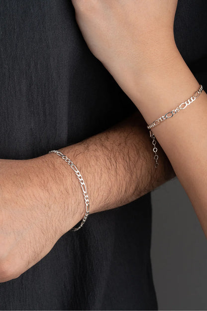 925 Ayar Gümüş Kişiye Özel Harfli Çift Bileklik