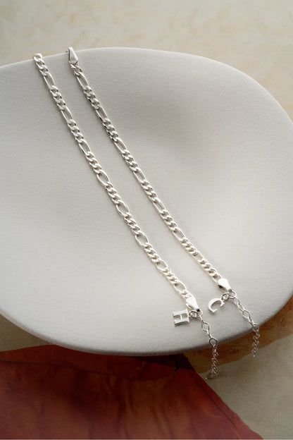 925 Ayar Gümüş Kişiye Özel Harfli Çift Bileklik