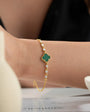 925 Sterling Silver Malachite Stone Rone Bracelet