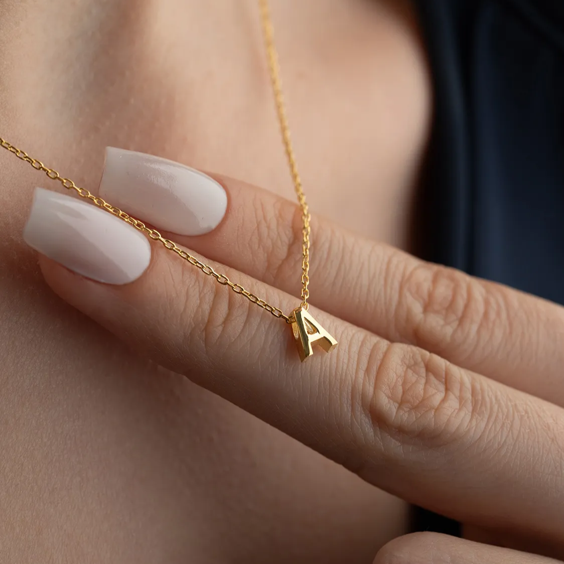 Collier de lettres minimales - 925 argent sterling