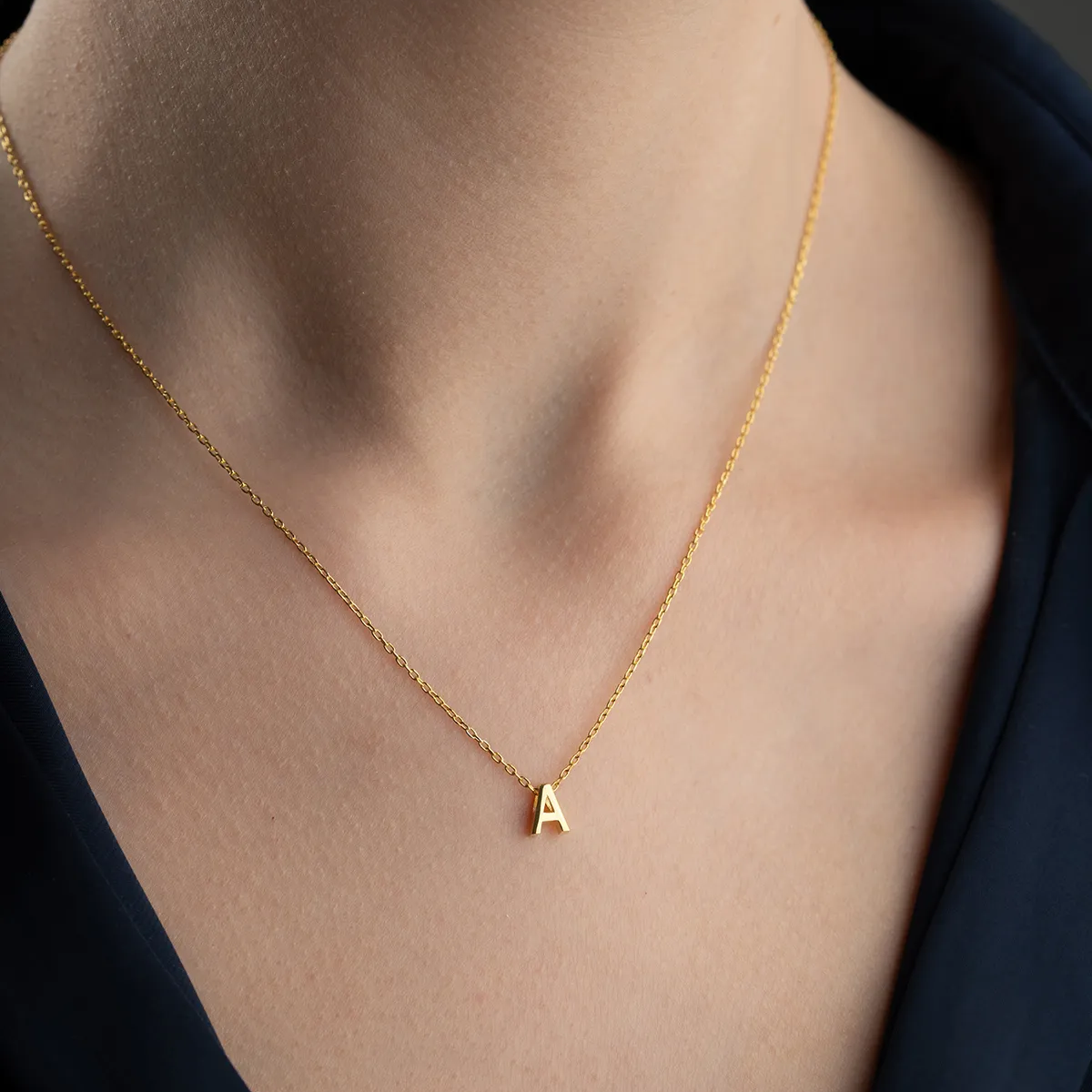 Collier de lettres minimales - 925 argent sterling