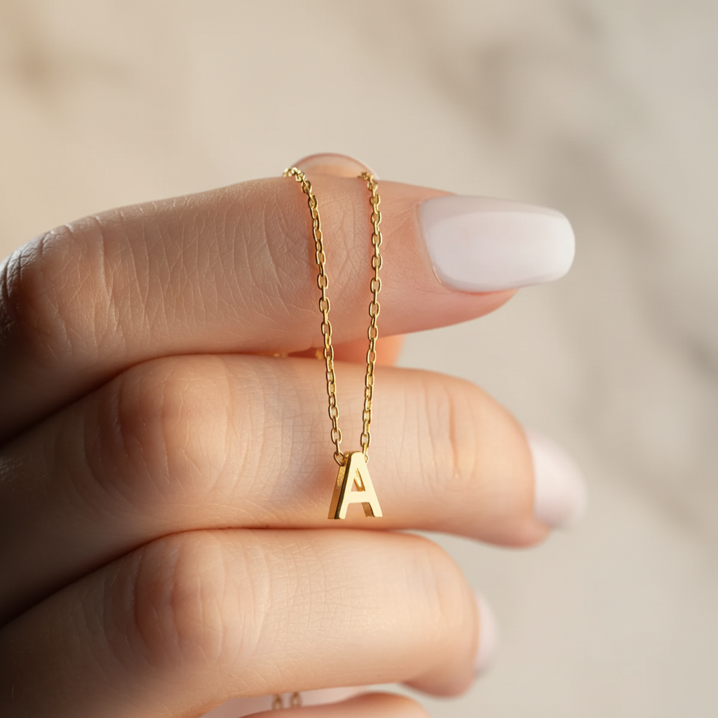 Collier de lettres minimales - 925 argent sterling