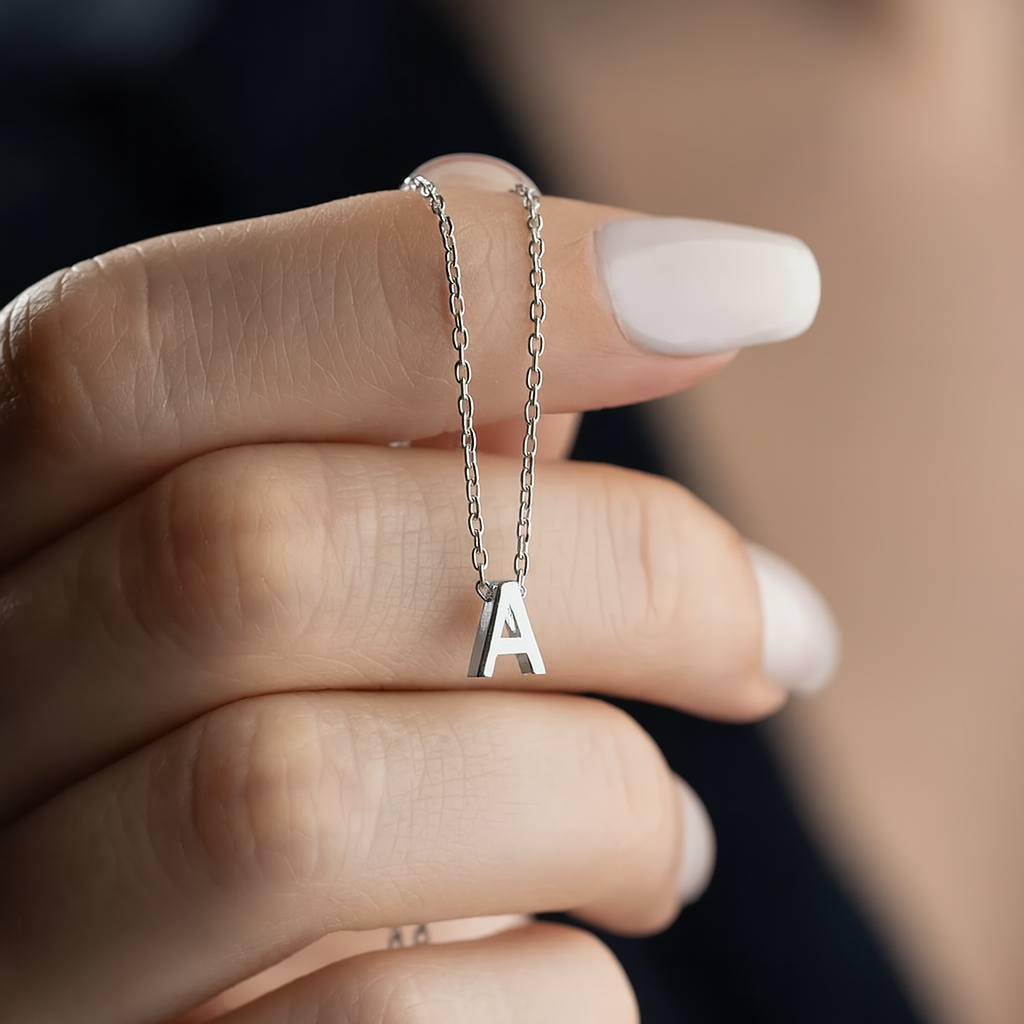 Collier de lettres minimales - 925 argent sterling