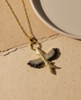 Anka Bird Gold Necklace - 925 Sterling Silver