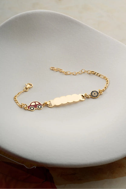 925 Ayar Gümüş İsimli Araba Figürlü Çocuk Bileklik