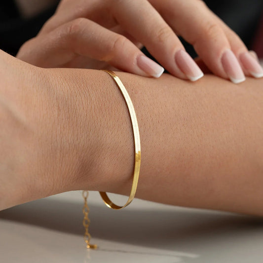 Bracelet en argent à chaîne plate italienne