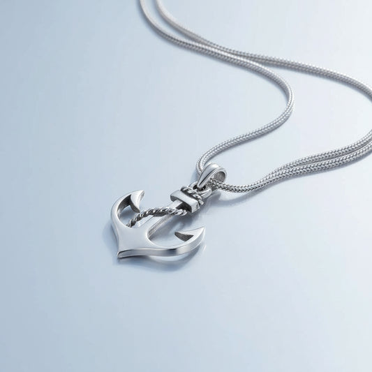 Sea anchor 925 sterling silver necklace