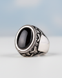 Onyx Stone Silver Men's Ring