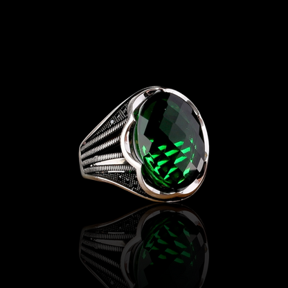 Emerald sparkle 925 carat men ring