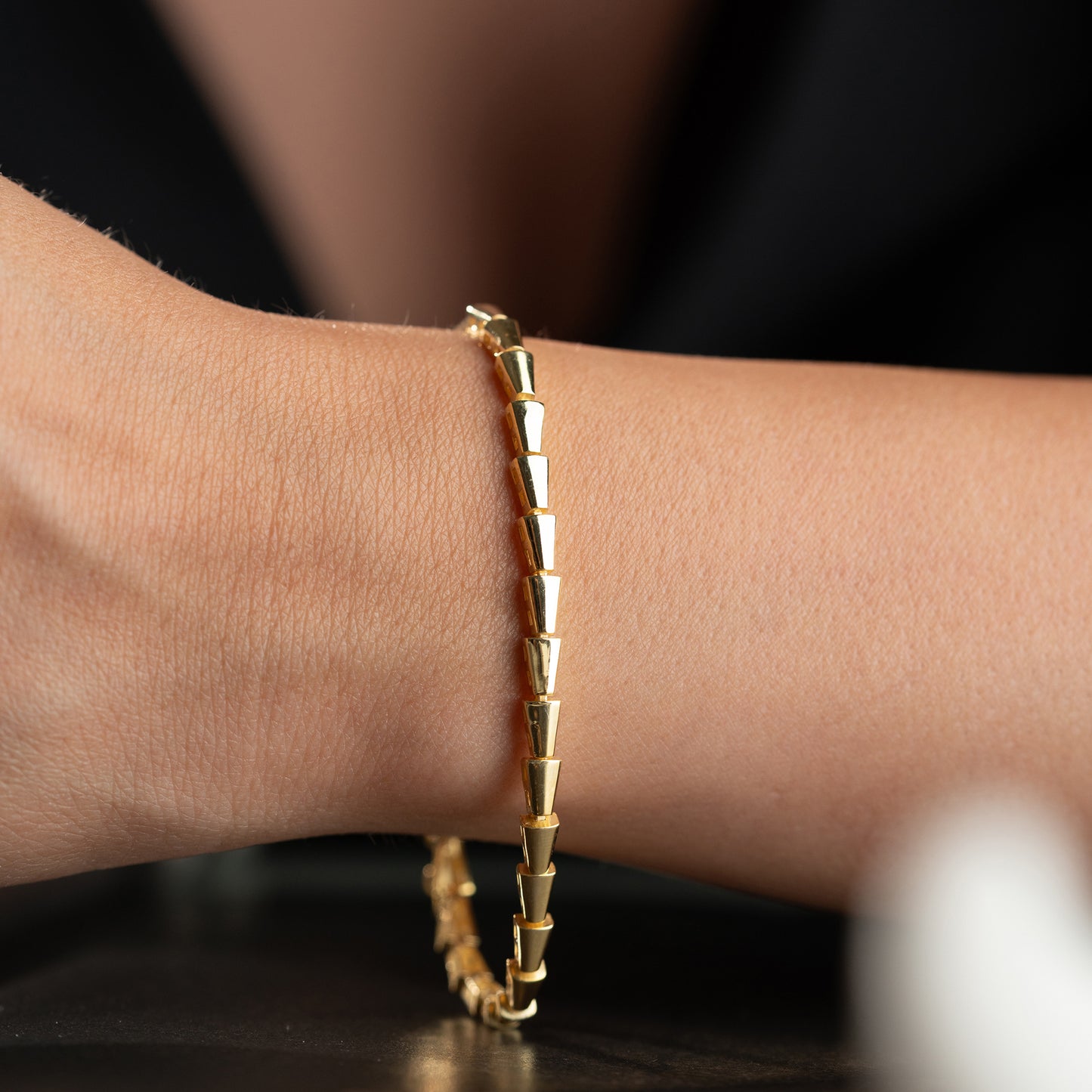 Vela Bracelet Géométrique | Argent 925 Plaqué Or