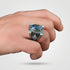 Ocean Blue Mystic Topas Herrenring | 925 Silber