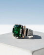 925 sterling silver green zircon stone model male ring