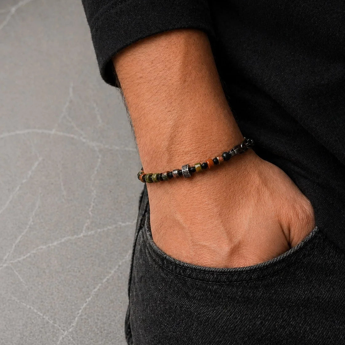 Unakit Makramee Herrenarmband | 925 Silber
