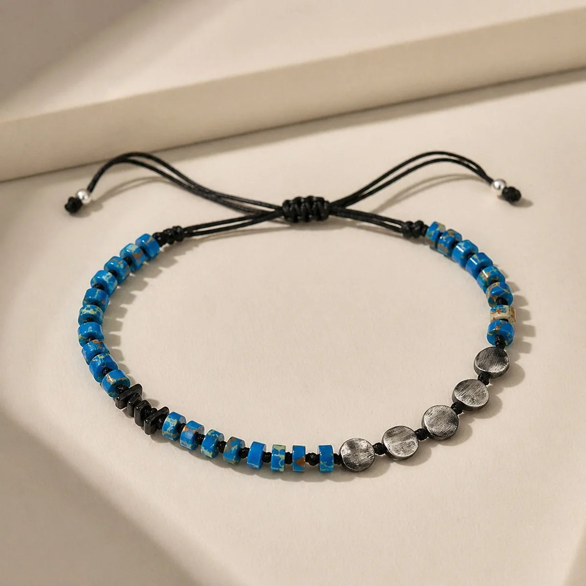 Bracelet Homme Turquoise & Macramé | Argent 925