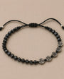 Bracelet Homme Obsidienne Flocon de Neige & Macramé | Argent 925
