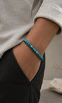 Bracelet Homme Turquoise & Macramé | Argent 925