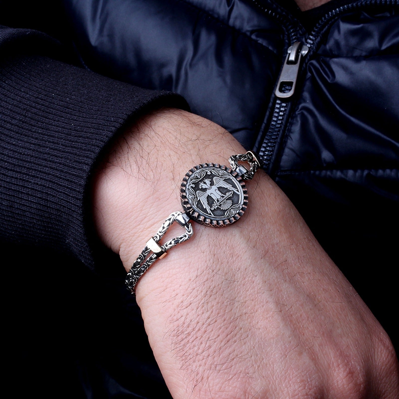 Königsketten-Armband mit Doppeladler | 925 Silber