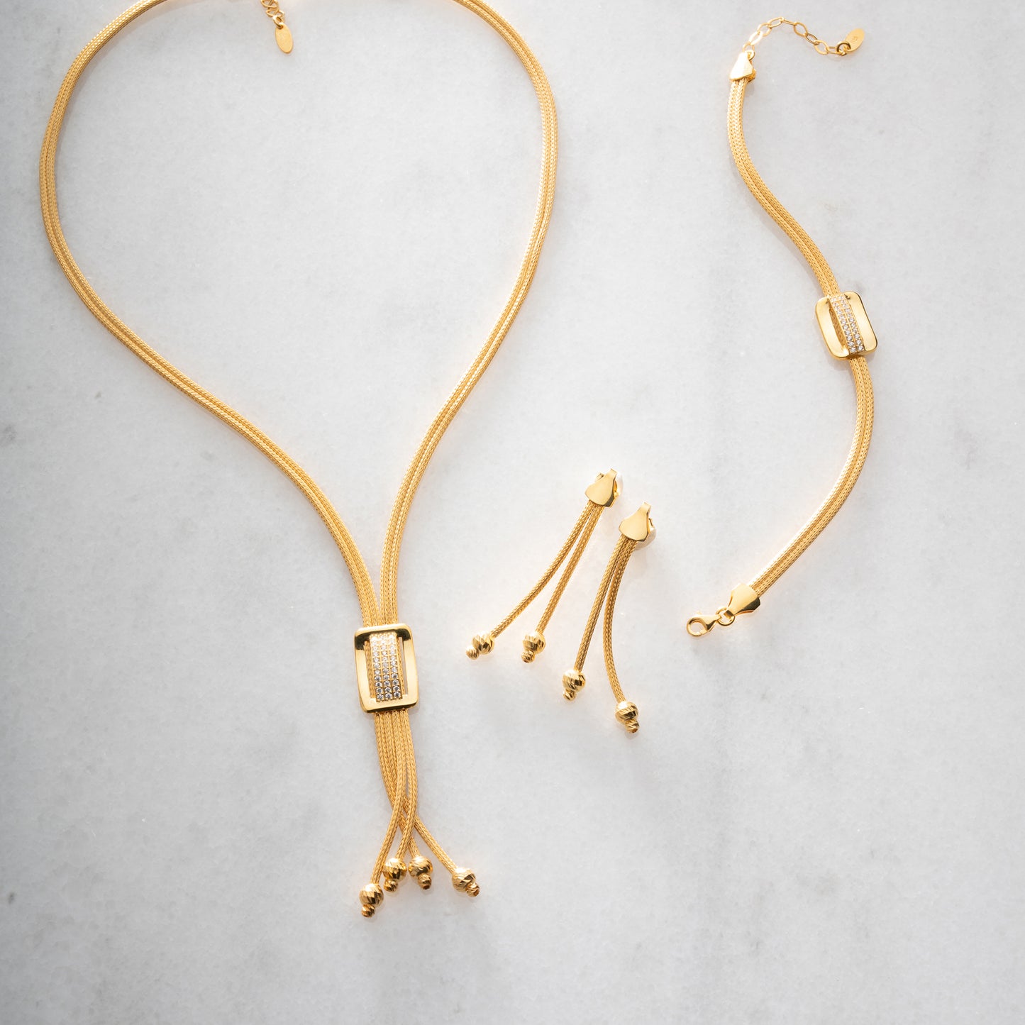 Elegant Loop 925 Ayar Gümüş Ayarlanabilir Takı Seti