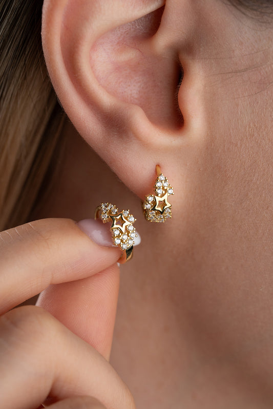 Star Earrings with Zirconia | 925 Sterling Silver