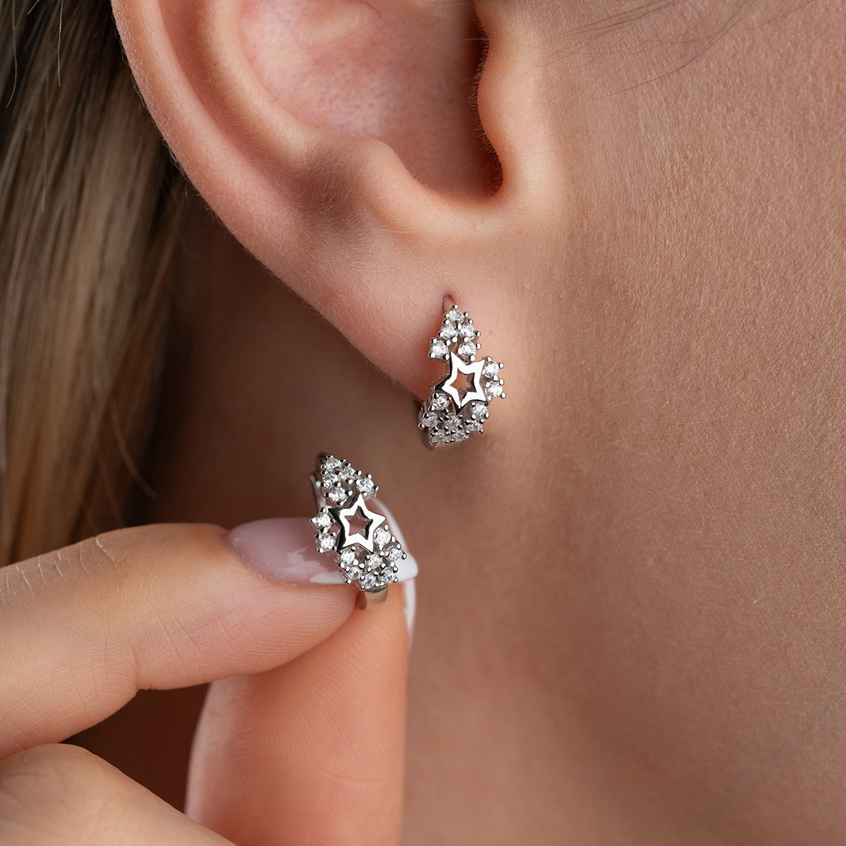 Stern Ohrringe mit Zirkonia | 925 Silber