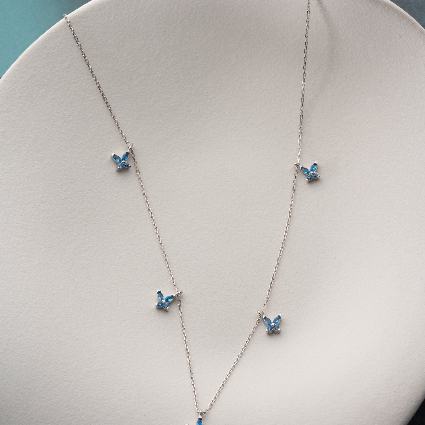 Collier Papillons Bleus | Argent 925