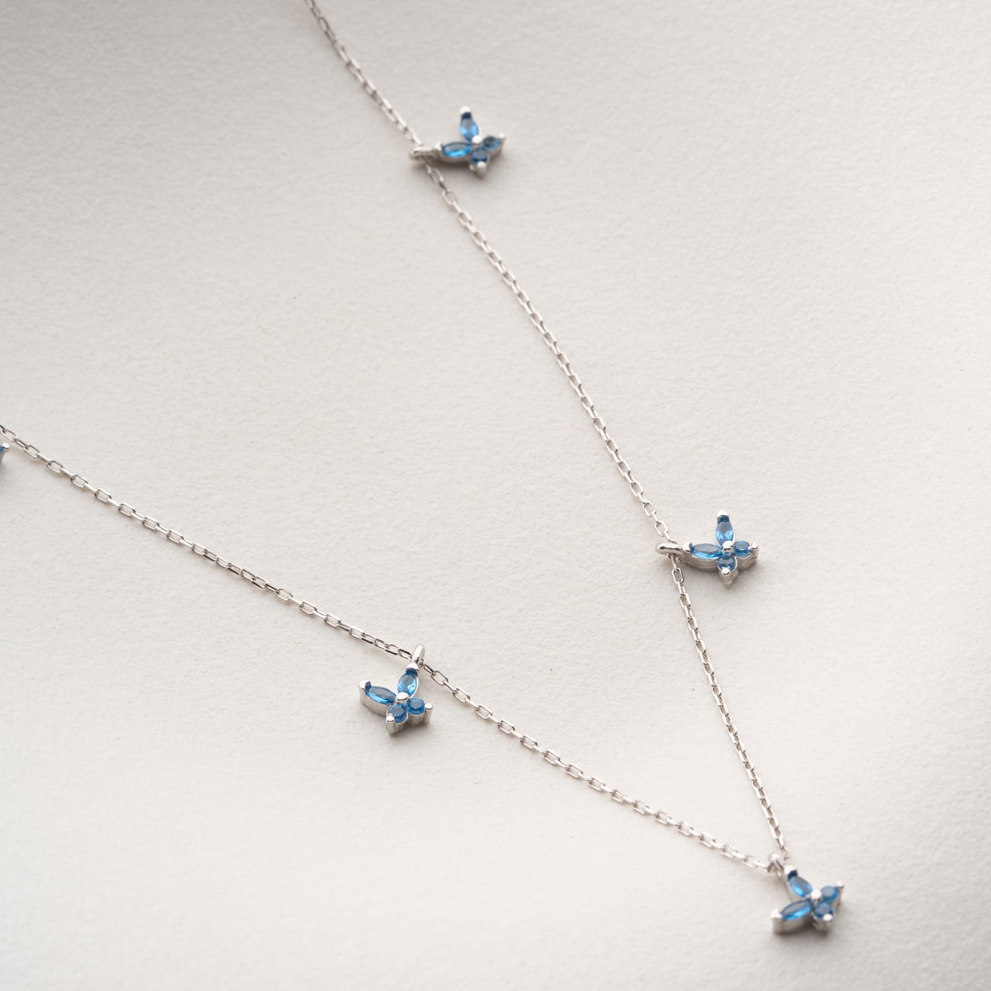 Collier Papillons Bleus | Argent 925