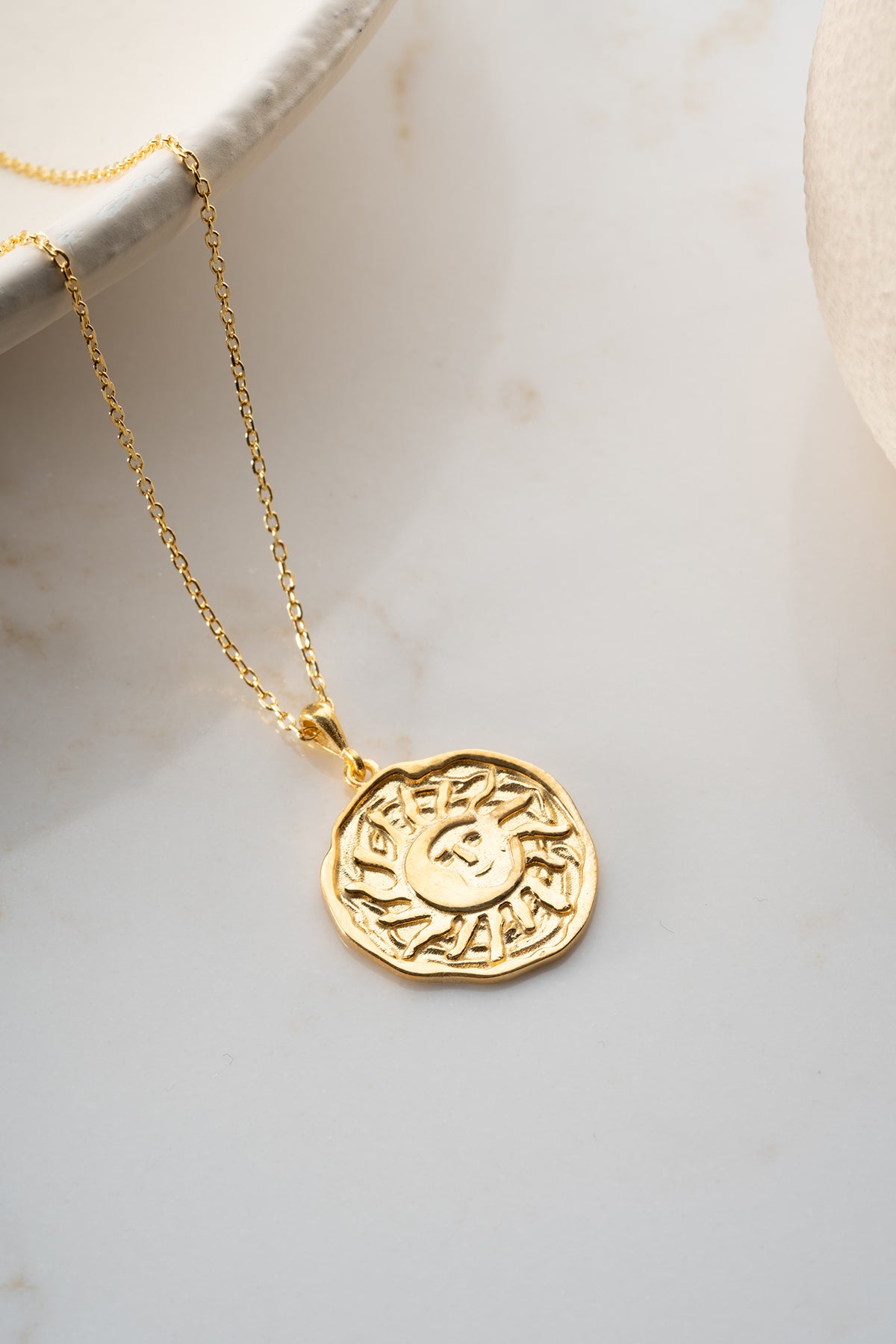 Soleil & Collier Lune – Argent sterling 925 – Plaqué or