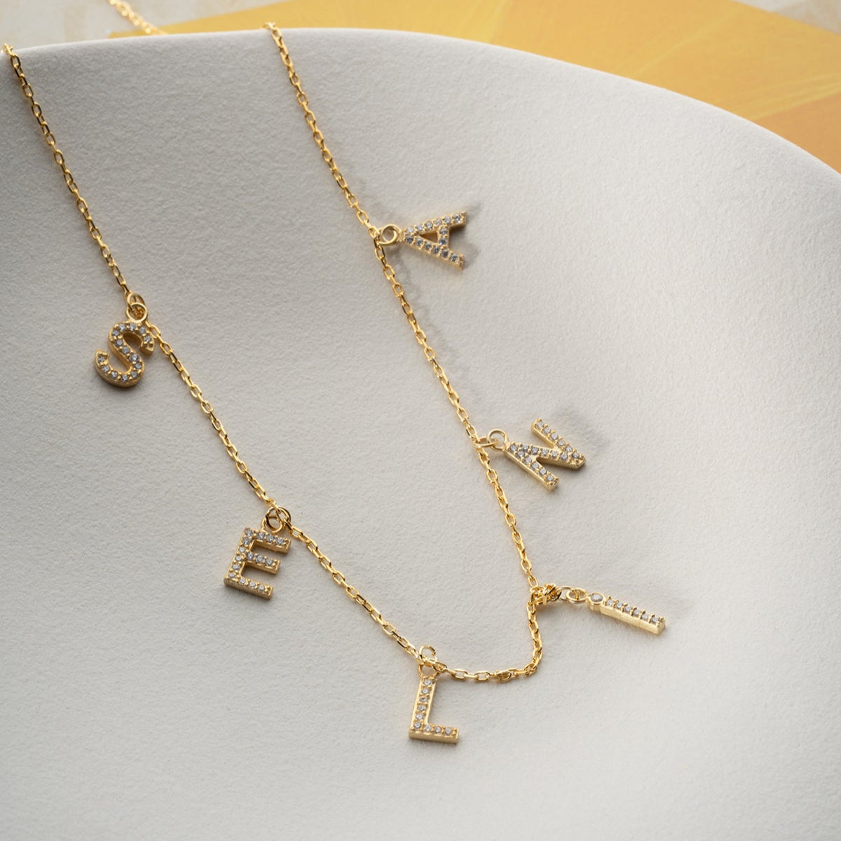 Aurora Name Necklace – 925 Sterling Silver & Zircon