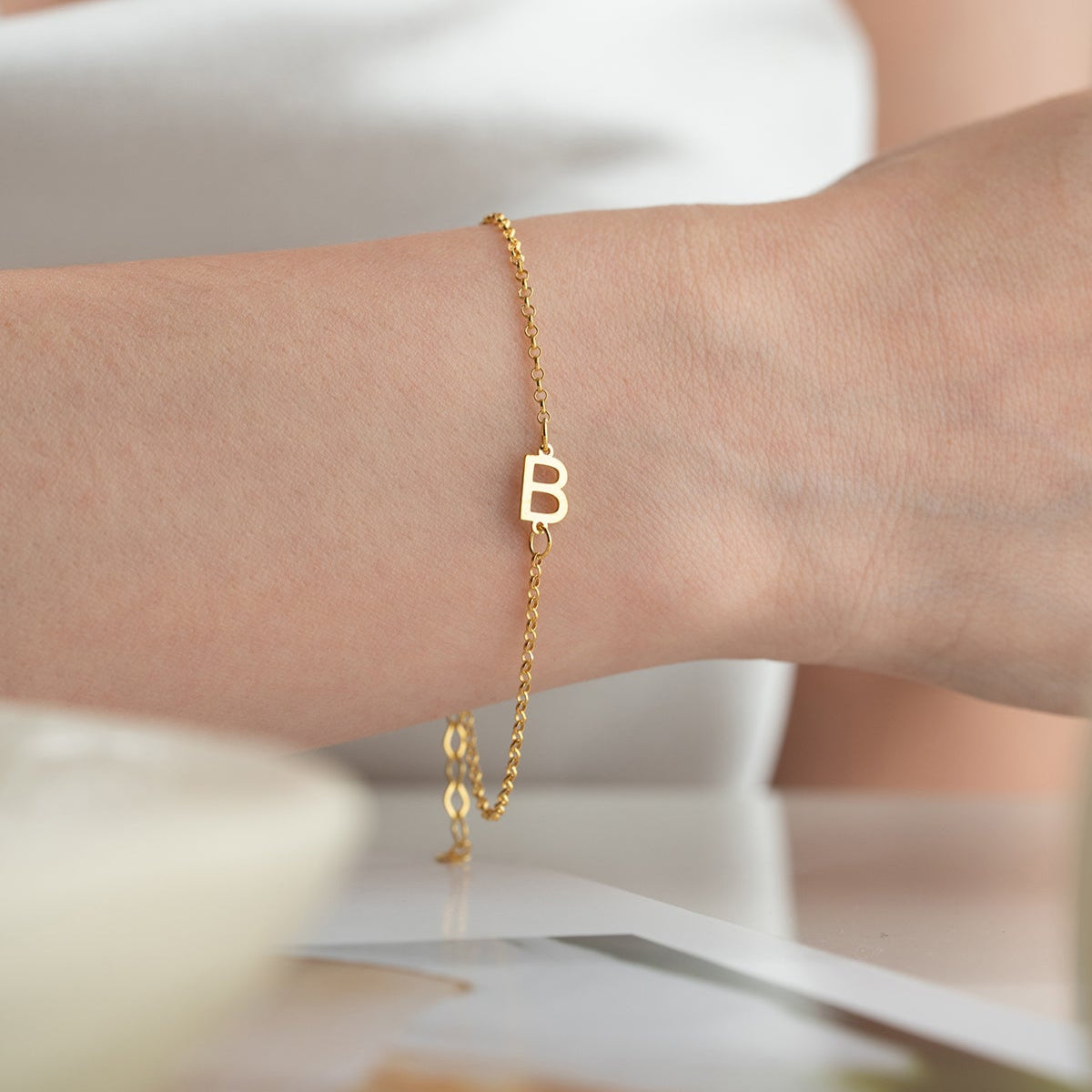 Bracelet de lettre - 925 argent sterling