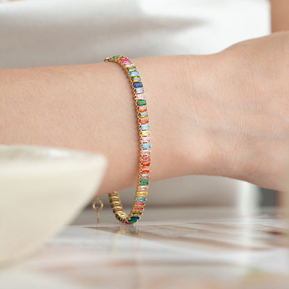 Bracelet en pierre coloré - 925 argent sterling