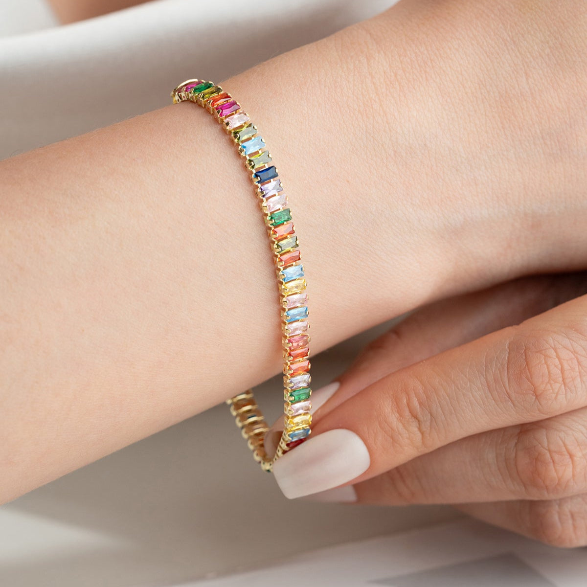 Bracelet en pierre coloré - 925 argent sterling