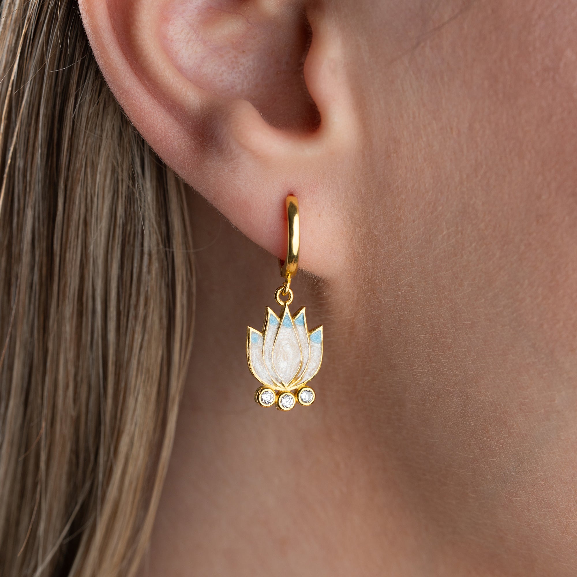 Lotus Flower Earrings | 925 Sterling Silver