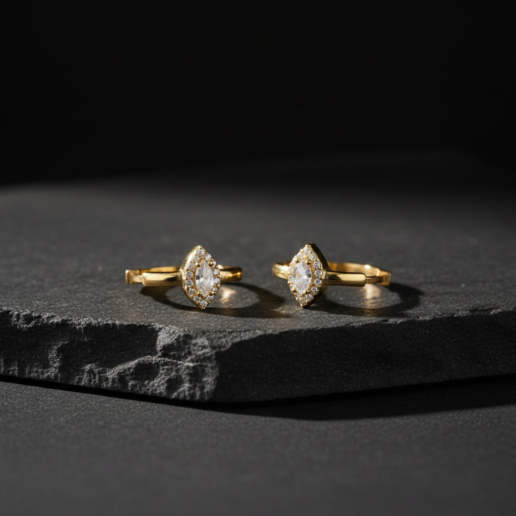 925 Sterling Silver Shuttle Stone Hoop Earring
