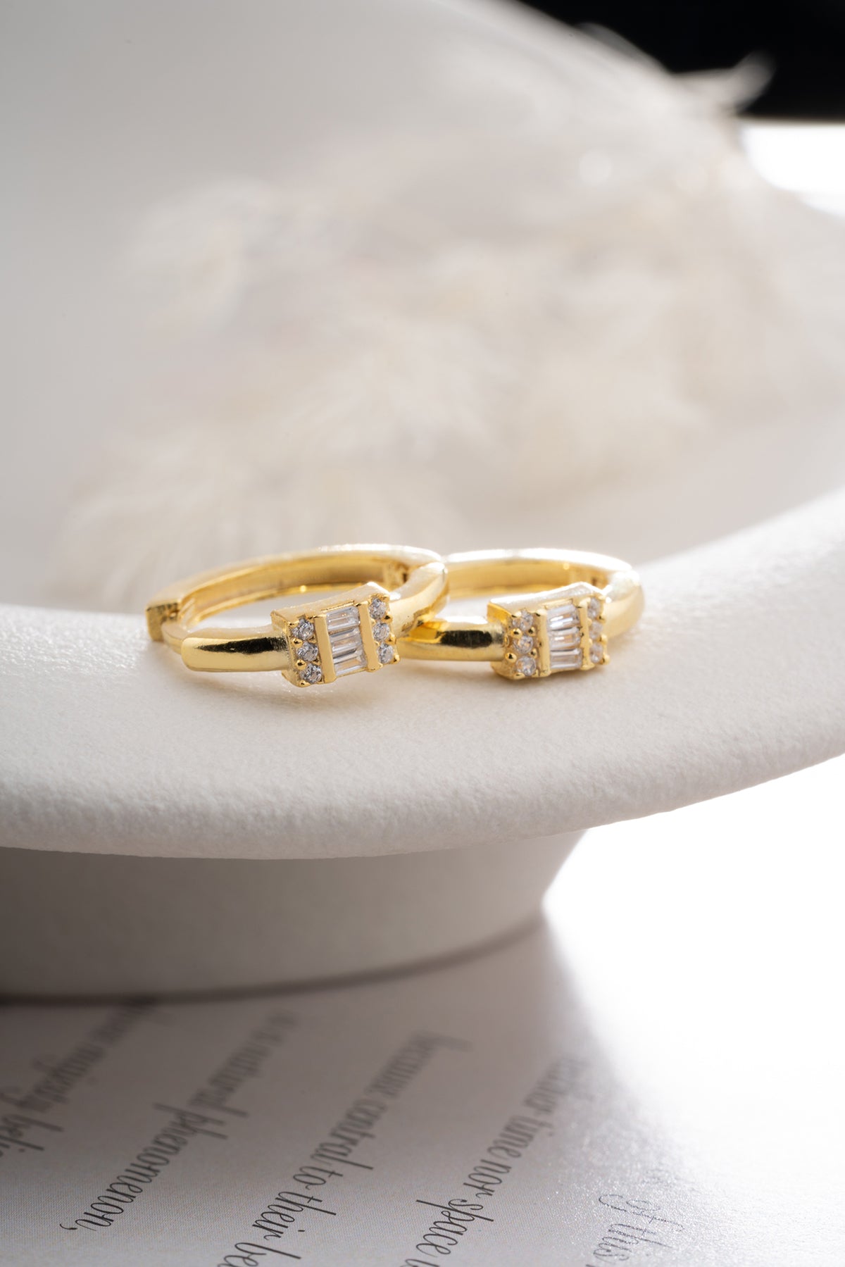 Boucle d'oreille créole baguette en argent sterling 925