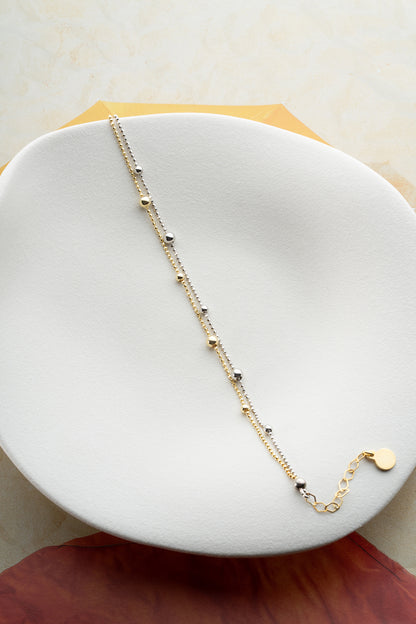 Zweifarbiges Kugelarmband aus 925er Silber