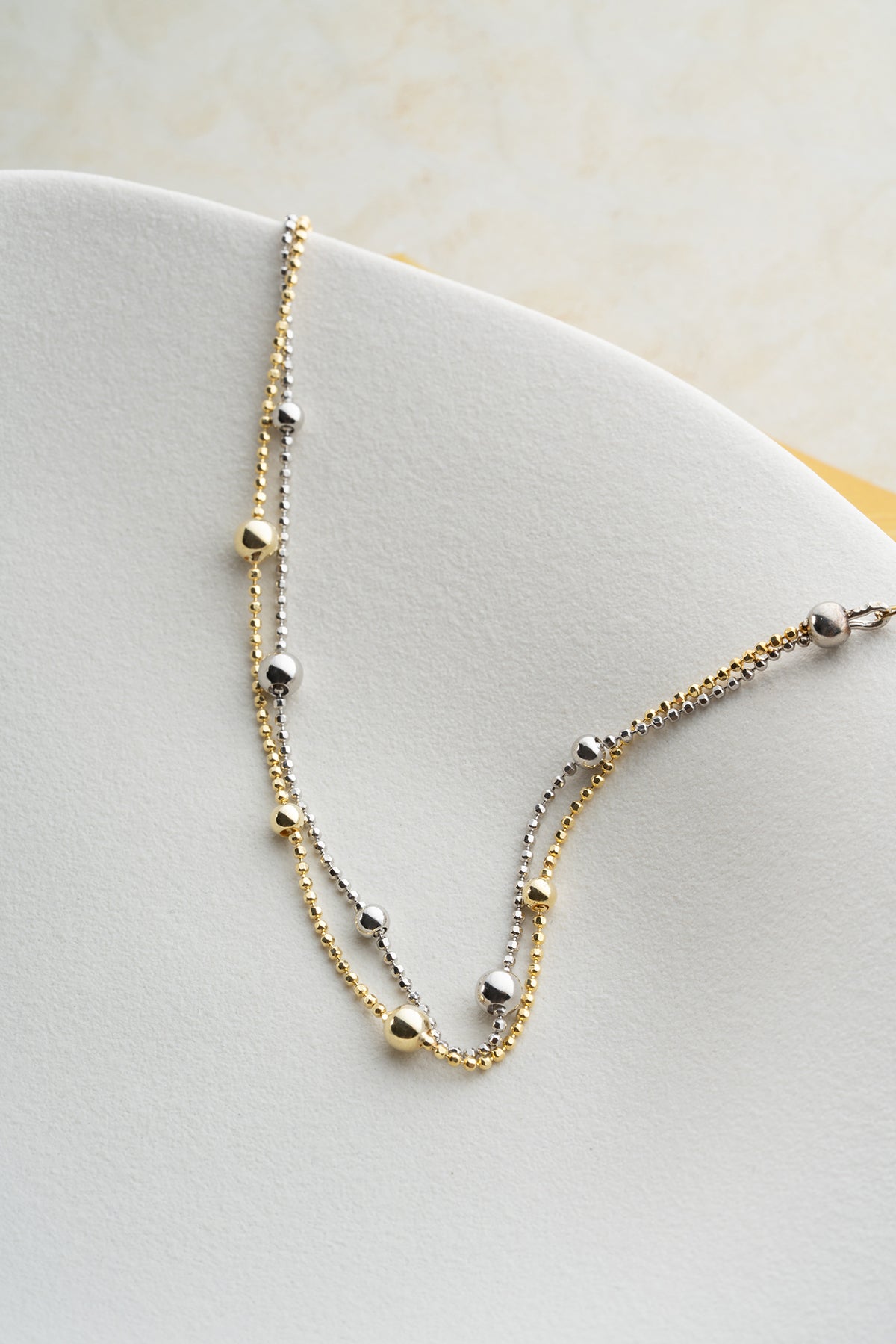 Zweifarbiges Kugelarmband aus 925er Silber